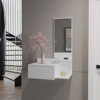 Lowell Floating Hallway Cabinet with Mirror