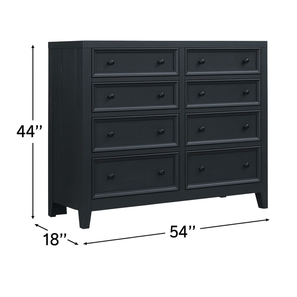 8-drawer dresser with framed fronts in black by HouseOfZazla, smooth metal glides on Tampa Home & Garden Store