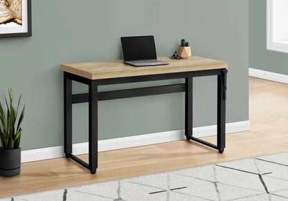 Computer Desk adjustable wood top and steel frame; laptop on desk by Unique Piece Furniture on Tampa Home & Garden Store
