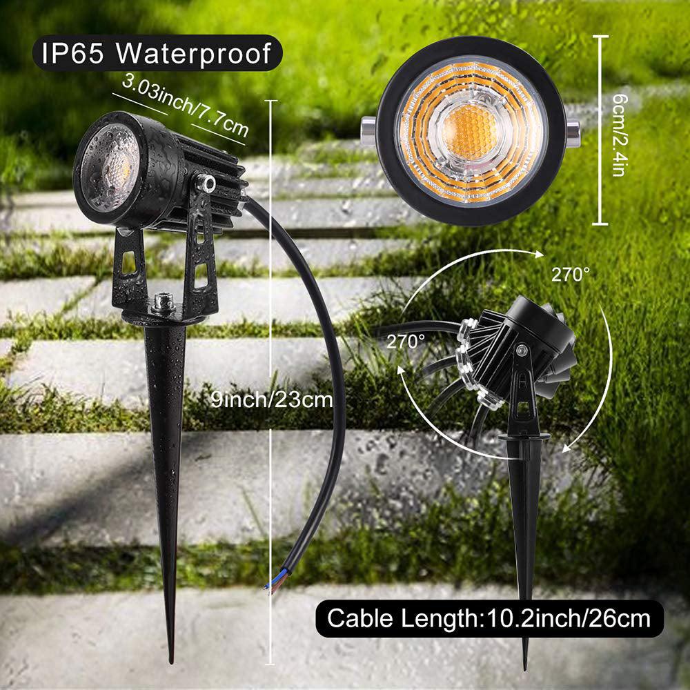 Foco LED para exteriores CD43 de 5 W, direccional, resistente al agua, con haz estrecho para paisajes