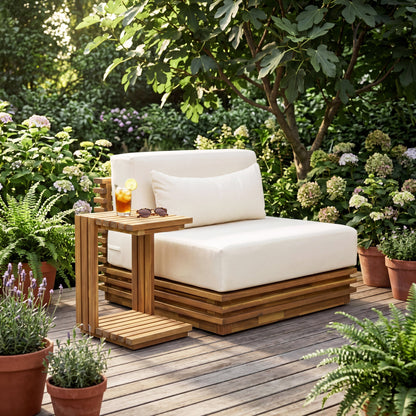 Two Piece Outdoor Chat Set With Chair and Table