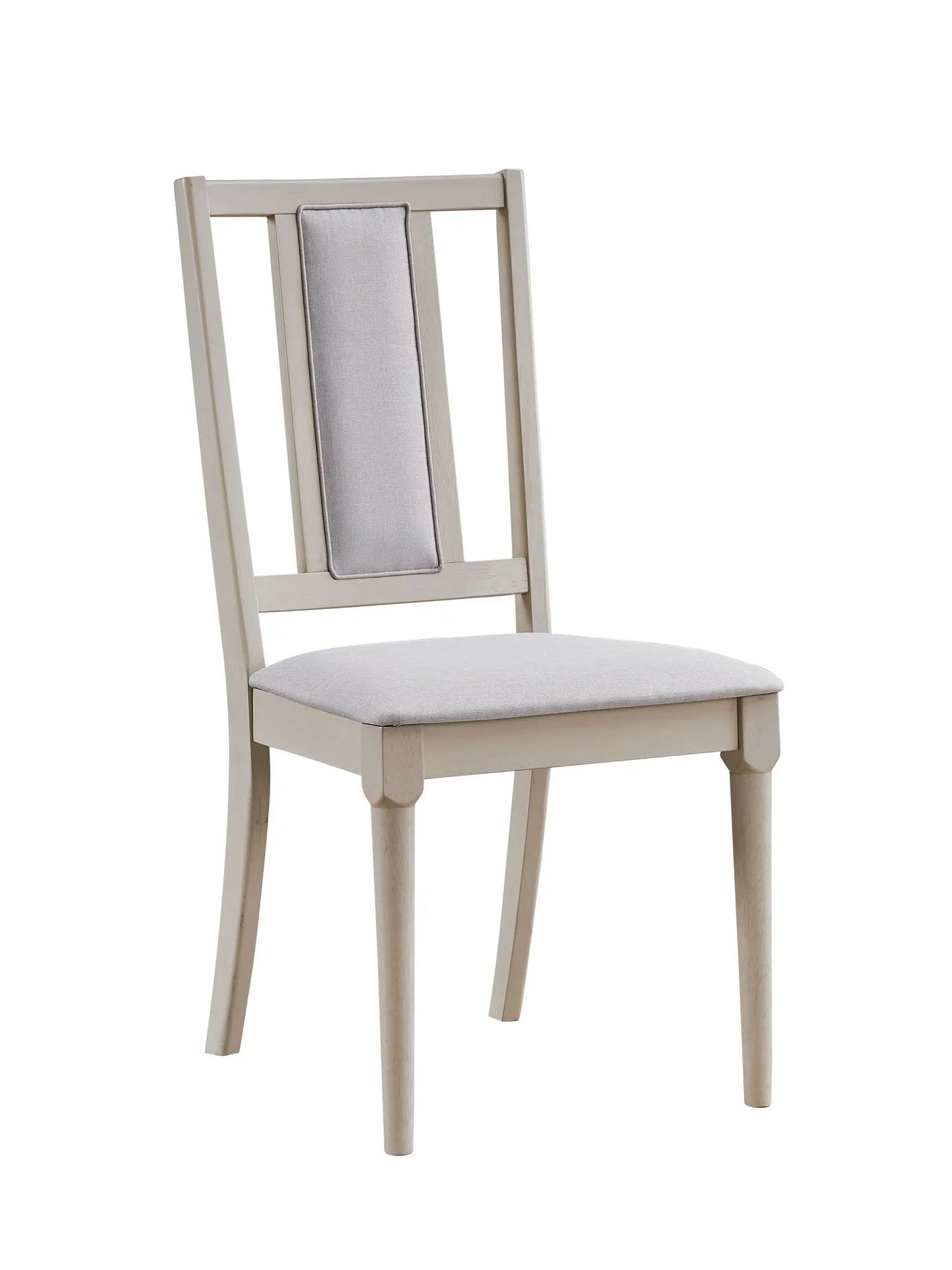 Marta Side Chair set of 2 beige natural wood with light gray upholstered seat on Tampa Home & Garden Store