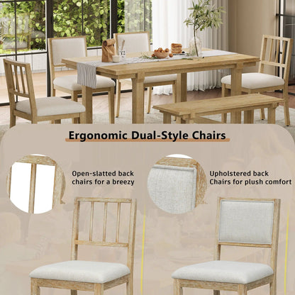 Six Piece Kitchen and Dining Room Furniture Set