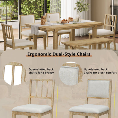 Rubber Wood Six Piece Kitchen and Dining Set