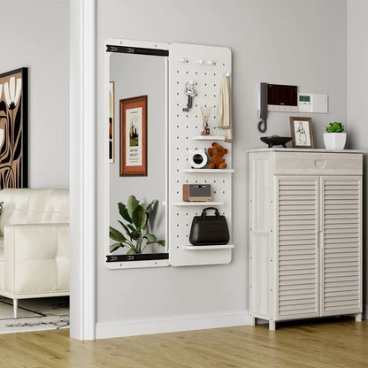 Wall Mounted Full Length Mirror with Hook