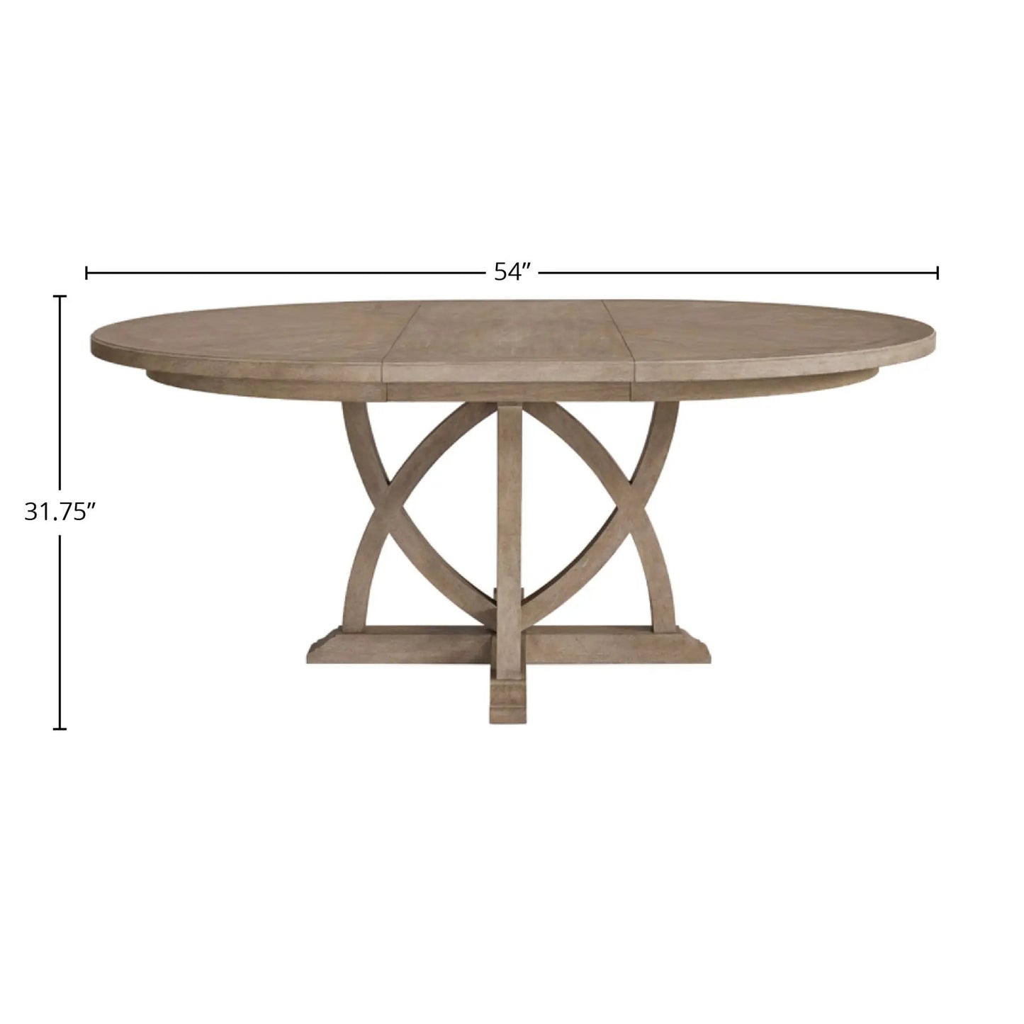 Round extendable dining table Sand finish by Unique Piece Furniture, wood grain, 54 in diameter on Tampa Home & Garden Store