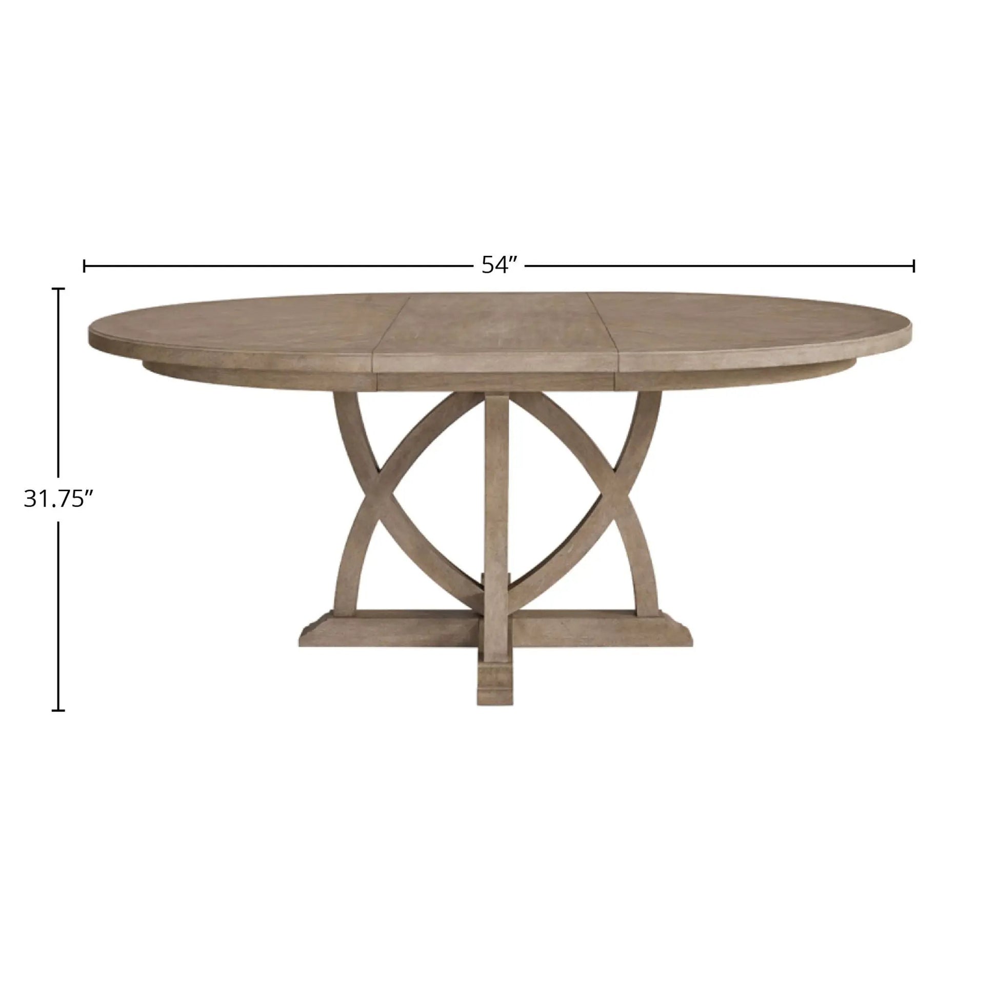 Round extendable dining table Sand finish by Unique Piece Furniture, wood grain, 54 in diameter on Tampa Home & Garden Store