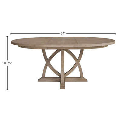 Round extendable dining table Sand finish by Unique Piece Furniture, wood grain, 54 in diameter on Tampa Home & Garden Store
