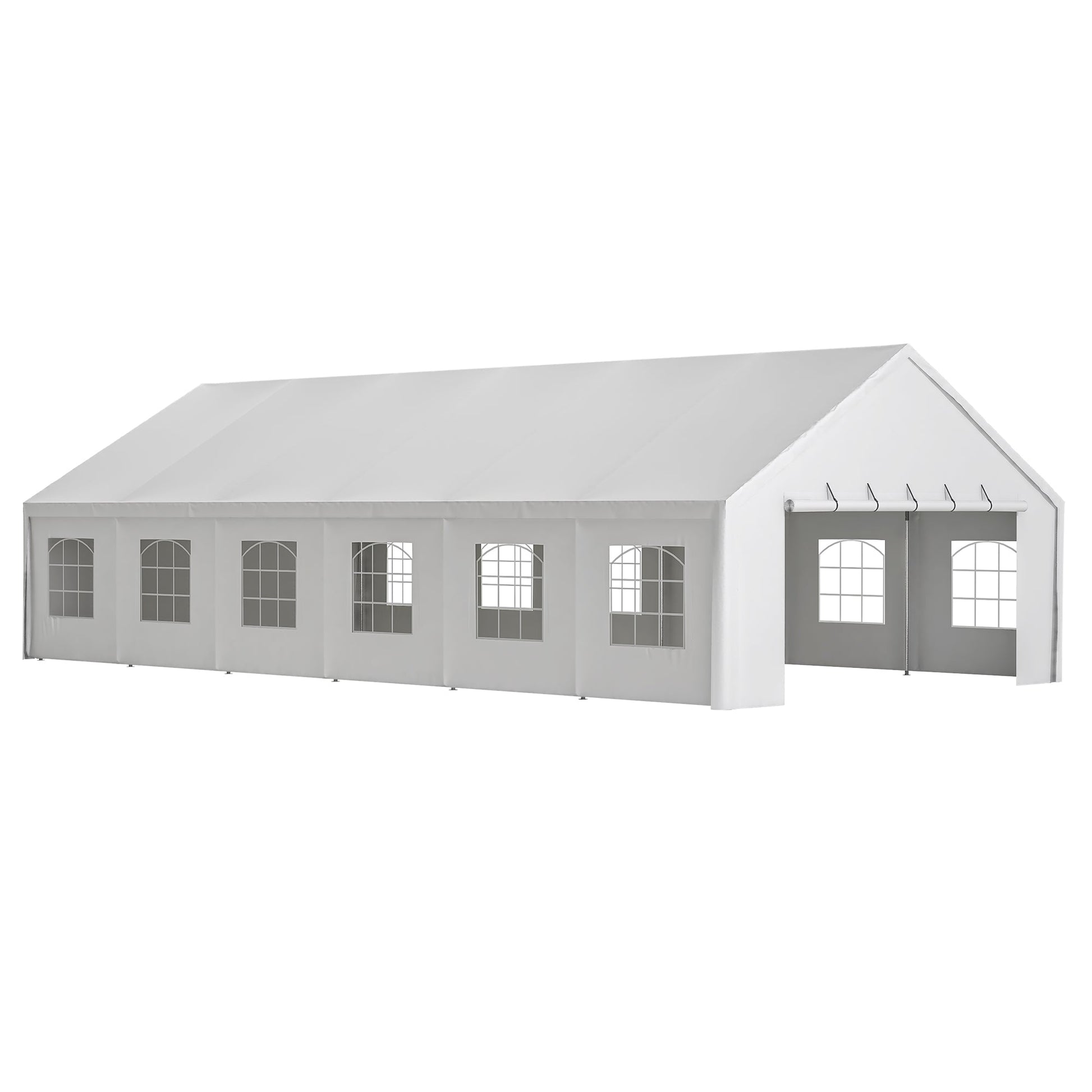 20x40ft Heavy Duty Party Tent with Removable Sidewalls white canopy with arched window panels on Tampa Home & Garden Store
