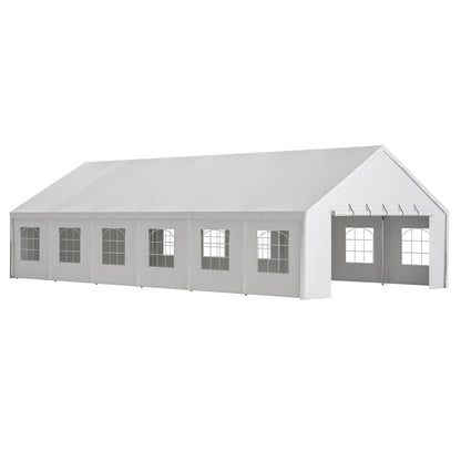 20x40ft Heavy Duty Party Tent with Removable Sidewalls white canopy with arched window panels on Tampa Home & Garden Store