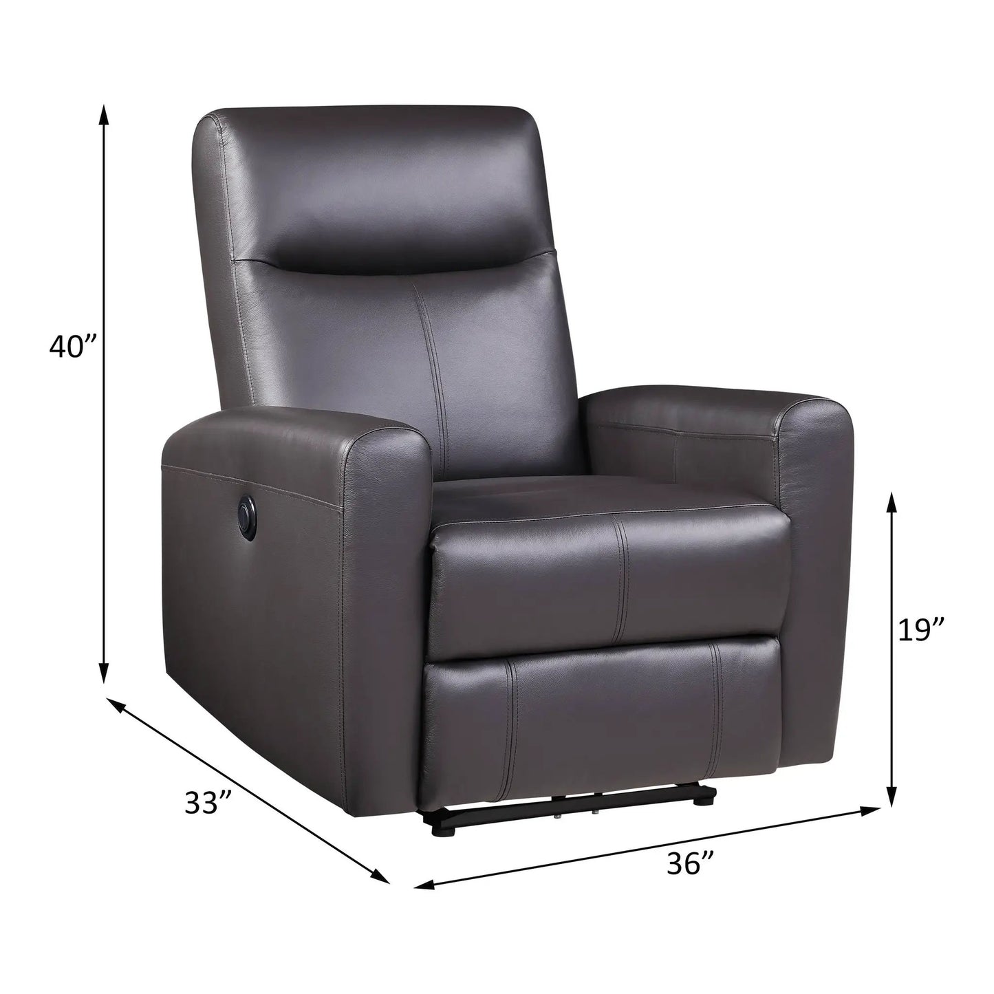 Blane Brown Power Motion Leather Recliner