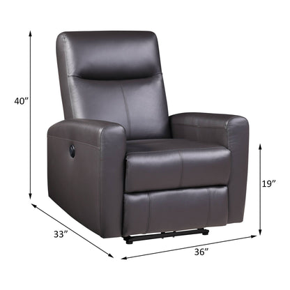 Blane Top Grain Leather Match Power Motion Recliner Brown by HouseOfZazla on Tampa Home & Garden Store