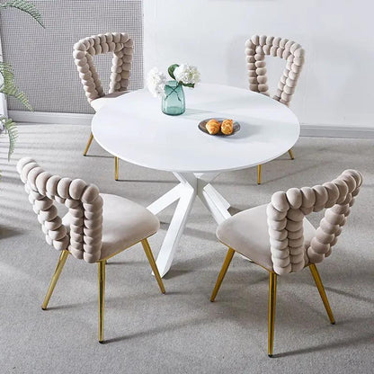 Modern Chair With Iron Tube Legs and Cushions