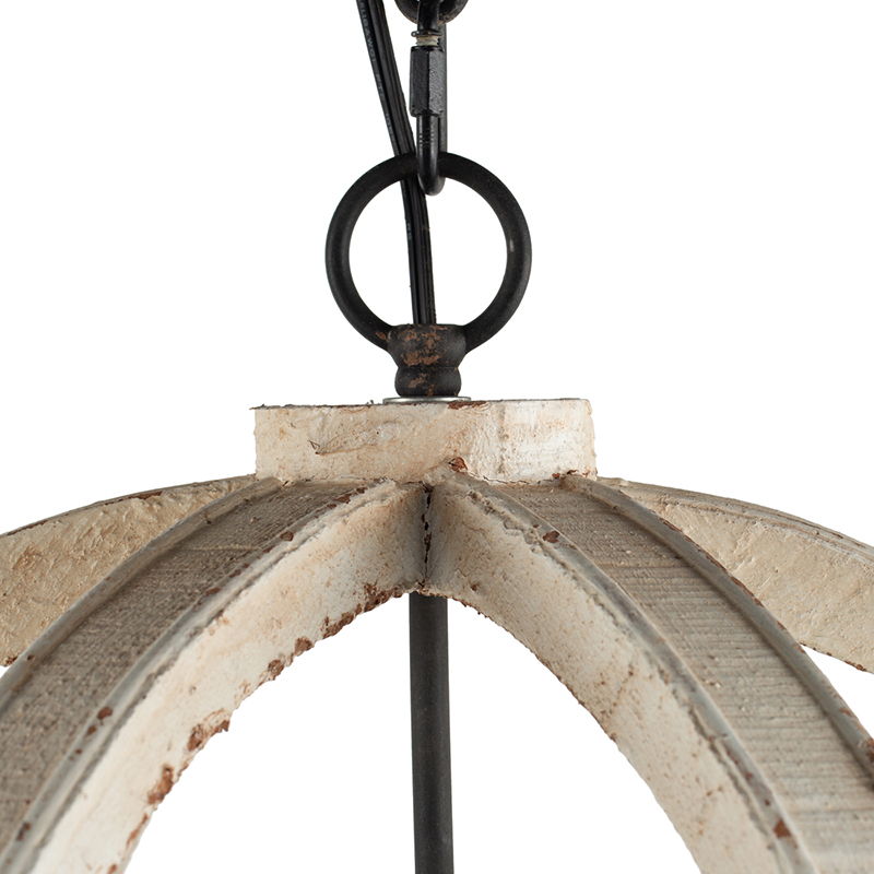 Chandelier HouseOfZazla whitewashed petal frame with black metal ring and adjustable chain on Tampa Home & Garden Store