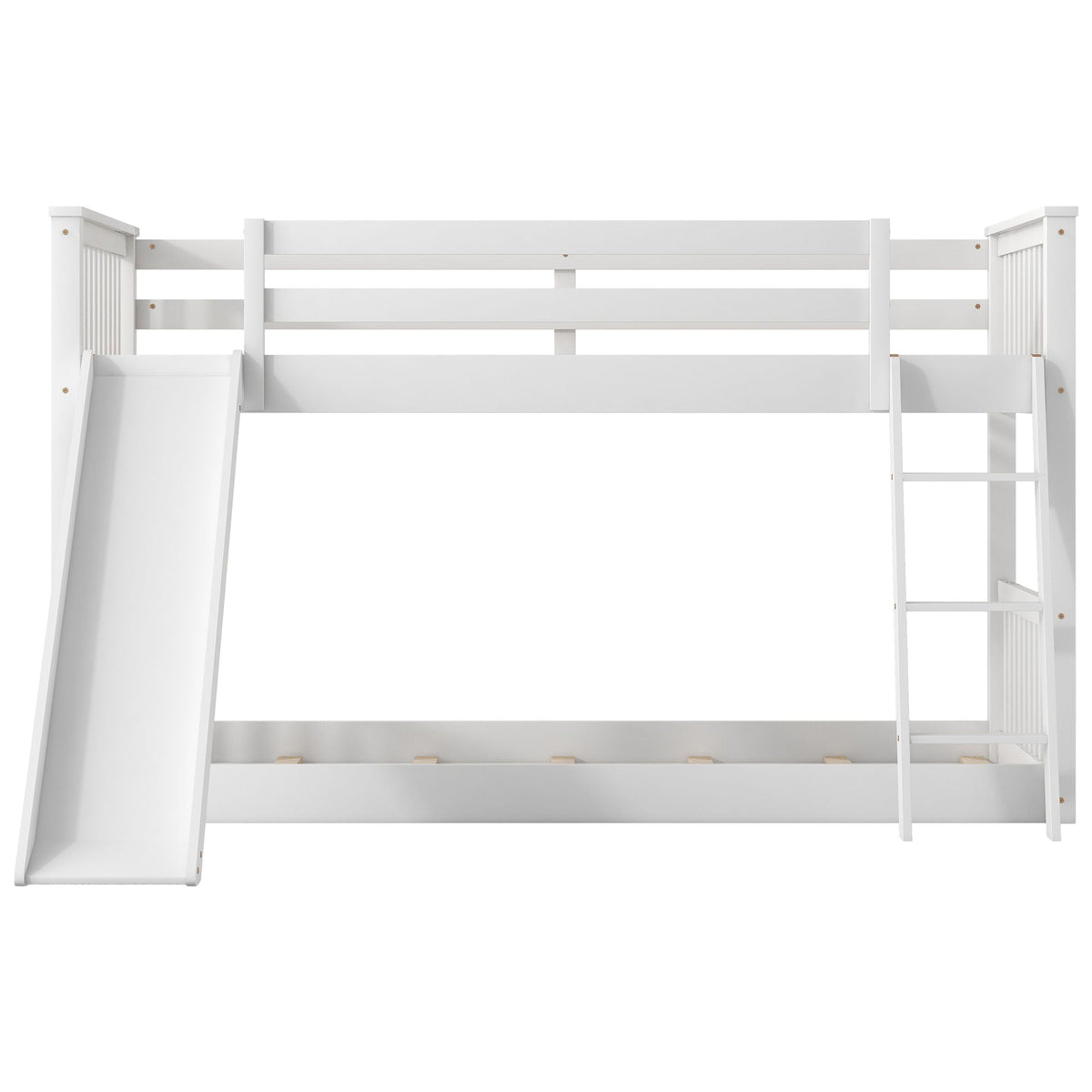 Bunk bed with convertible slide and ladder in white wood by HouseOfZazla on Tampa Home & Garden Store