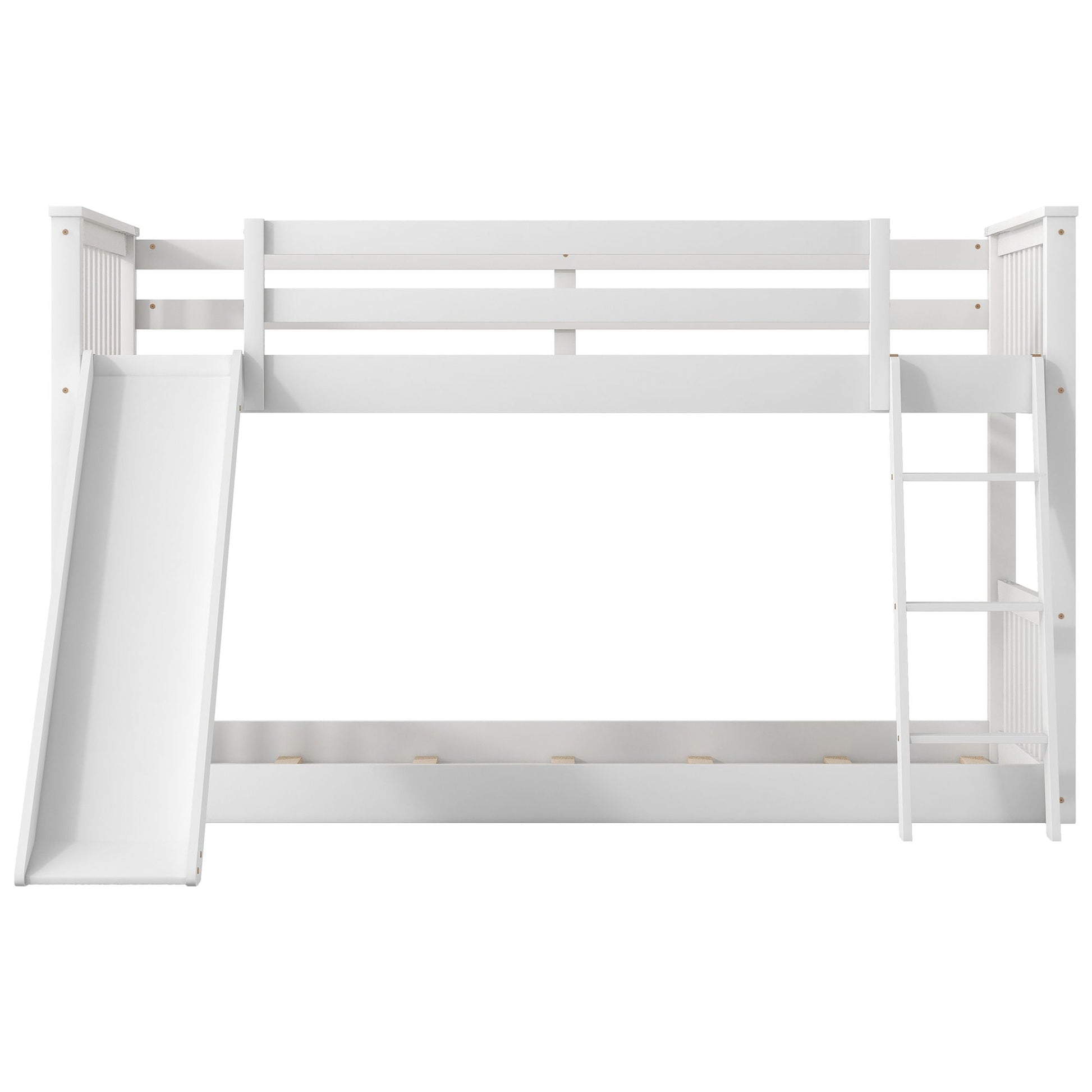 Bunk bed with convertible slide and ladder in white wood by HouseOfZazla on Tampa Home & Garden Store