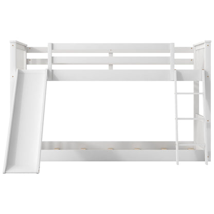 Bunk bed with convertible slide and ladder in white wood by HouseOfZazla on Tampa Home & Garden Store