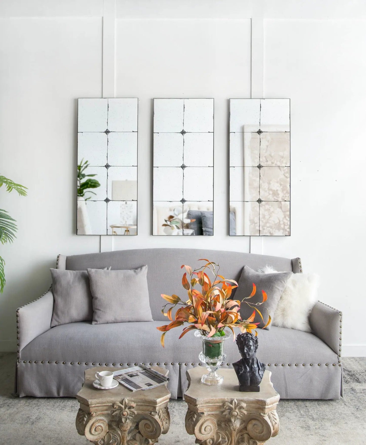 Traditional Glass Panel Mirror for Wall Decor