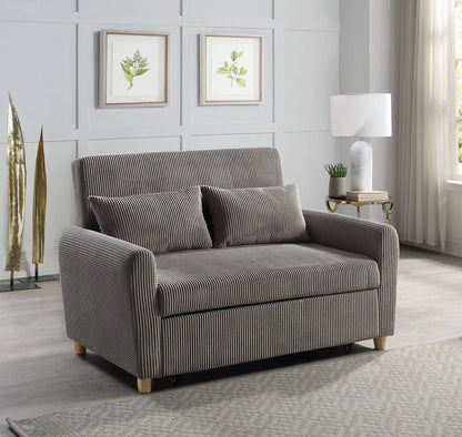 Justine convertible sleeper loveseat brown striped fabric by Unique Piece Furniture on Tampa Home & Garden Store