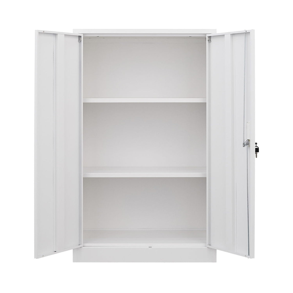 Metal storage cabinet with locking doors and adjustable shelf, white, HouseOfZazla on Tampa Home & Garden Store