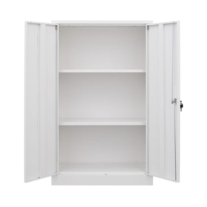 Metal storage cabinet with locking doors and adjustable shelf, white, HouseOfZazla on Tampa Home & Garden Store