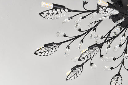15-Light Crystal Chandelier Lamp by HouseOfZazla with black metal arms and crystal drops on Tampa Home & Garden Store
