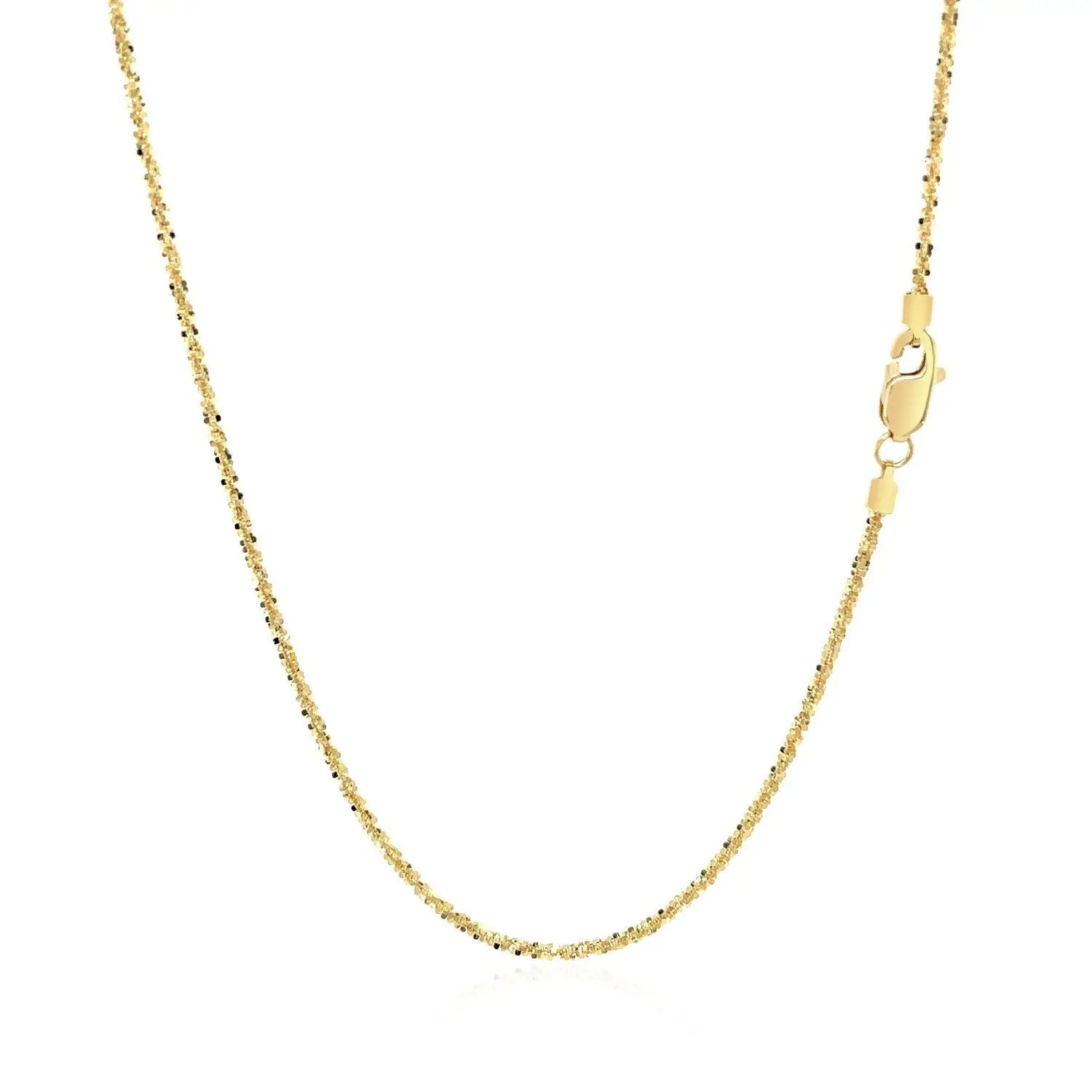 14k yellow gold sparkle chain necklace, 1.1mm with lobster clasp on Tampa Home & Garden Store