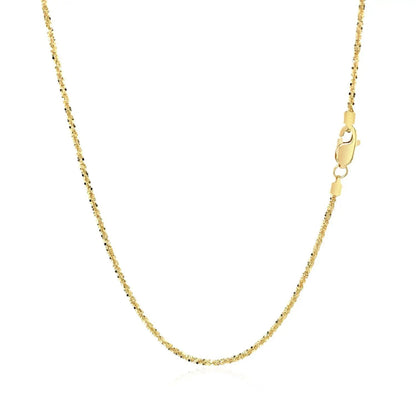 14k yellow gold sparkle chain necklace, 1.1mm with lobster clasp on Tampa Home & Garden Store