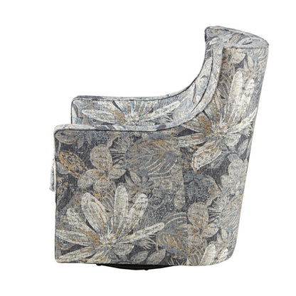 Swivel glider chair multicolor patterned upholstery with curved armrests on Tampa Home & Garden Store