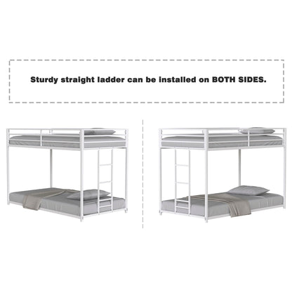 Adam metal bunk beds by HouseOfZazla, white steel frame twin-over-twin with ladders, pair on Tampa Home & Garden Store