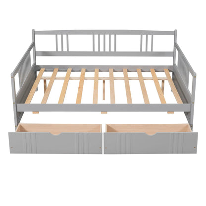 Multifunctional Modern Daybed by Unique Piece Furniture in gray metal with storage drawers on Tampa Home & Garden Store