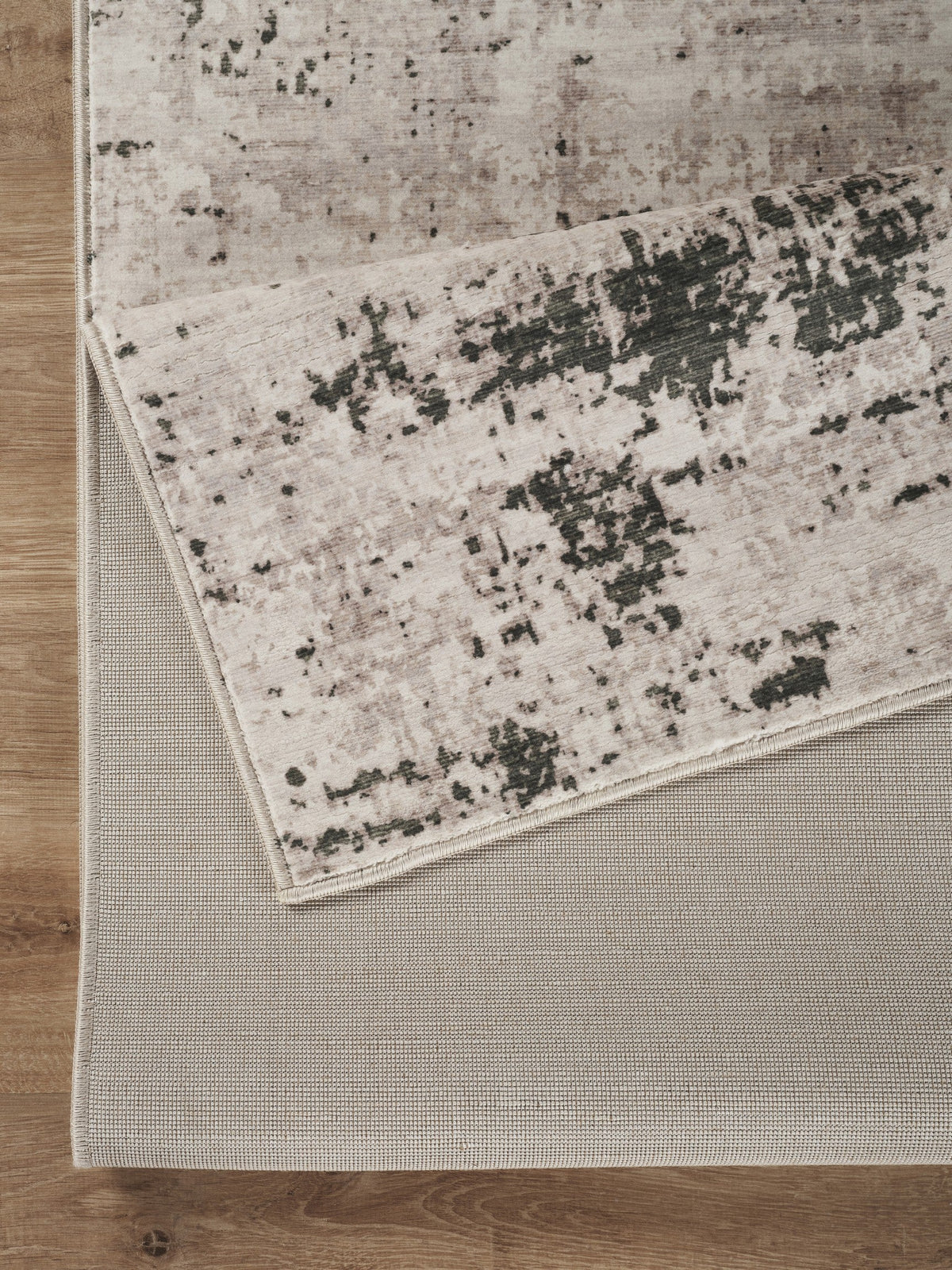 Jewel Contemporary Area Rug by HouseOfZazla, beige cream with charcoal abstract motif for living room on Tampa Home & Garden Store