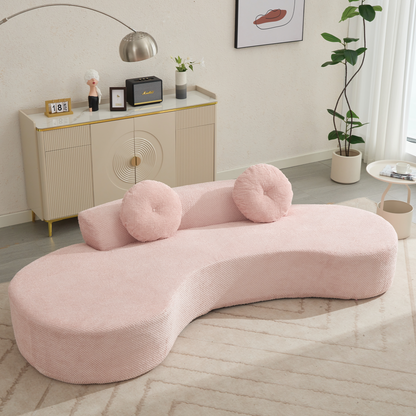 105.5'' Curved Sofa in pink textured fabric from HouseOfZazla on Tampa Home & Garden Store