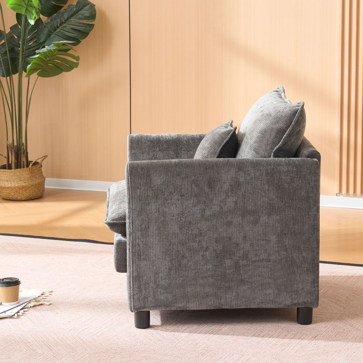 Modern Reading Armchair HouseOfZazla grey fabric on Tampa Home & Garden Store