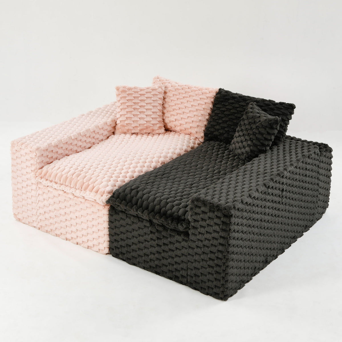 Modular Four Seater Sofa In Pink And Black