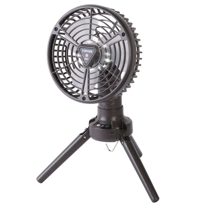 GemGear 10400mAh portable gray camping fan with LED light on tripod stand oscillating tent fan on Tampa Home & Garden Store