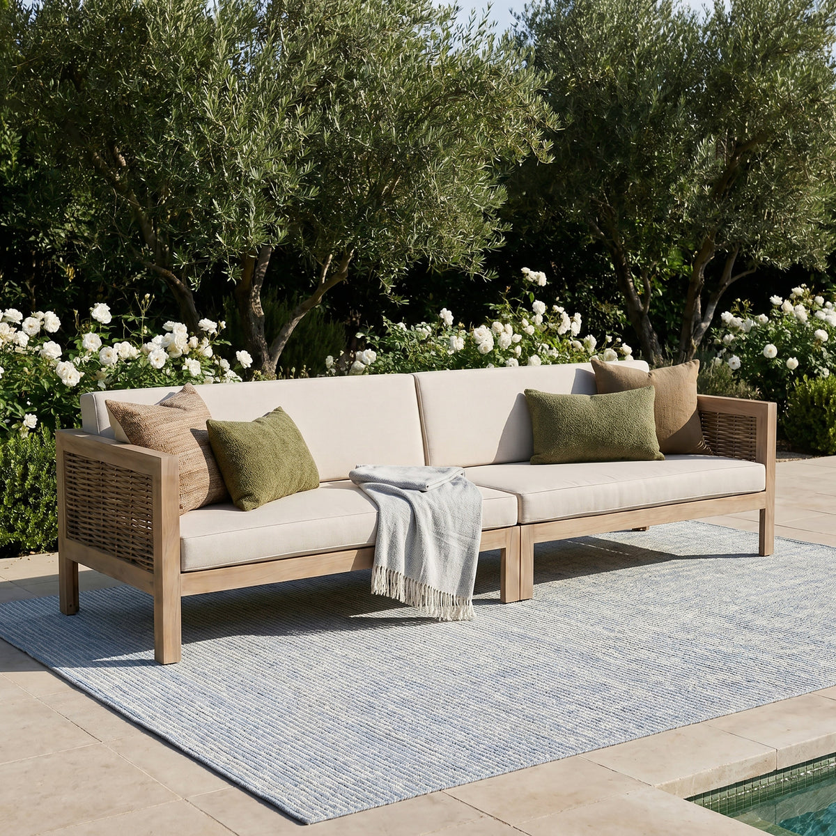 Premium Emir Acacia 4 Seater Sofa for Patio