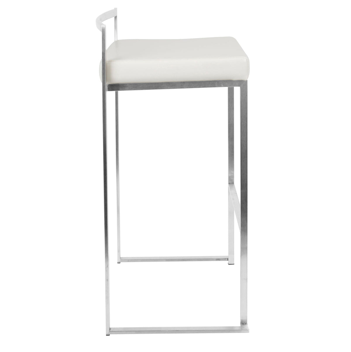 Contemporary stackable barstool with white padded seat and metal frame by HouseOfZazla on Tampa Home & Garden Store