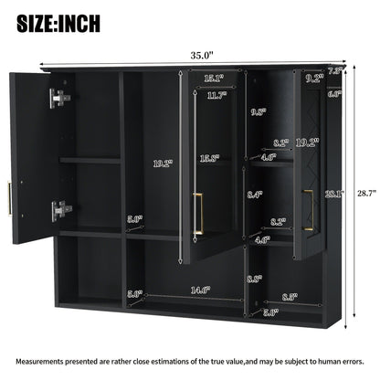 HouseOfZazla wall-mounted medicine cabinet with adjustable shelves and soft-close doors on Tampa Home & Garden Store