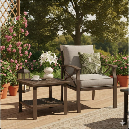Square 2 Tier Rust Resistant Outdoor Side Table