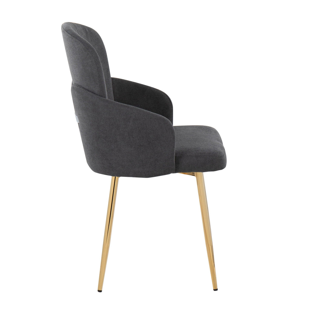 Dahlia contemporary dining chair set gray fabric with gold metal legs by HouseOfZazla on Tampa Home & Garden Store