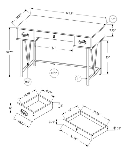 HouseOfZazla computer desk for home office with front drawers transitional writing desk on Tampa Home & Garden Store