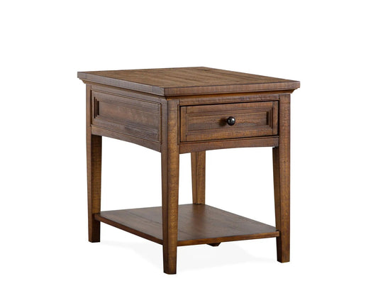 Bay Creek Rectangular End Table with drawer, warm brown finish by Unique Piece Furniture on Tampa Home & Garden Store