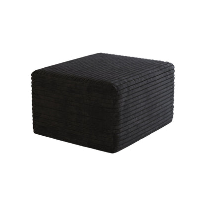 Black Corduroy Ottoman No Assembly Required