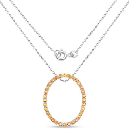 2.88ct orange sapphire pendant on .925 sterling silver chain with halo of orange stones by Bids.com on Tampa Home & Garden Store