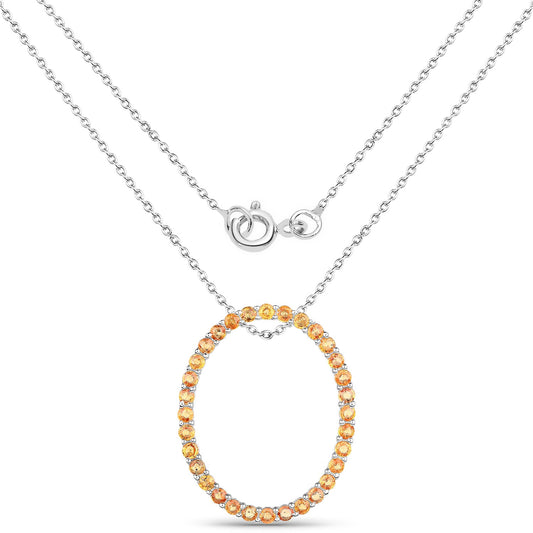 2.88ct orange sapphire pendant on .925 sterling silver chain with halo of orange stones by Bids.com on Tampa Home & Garden Store