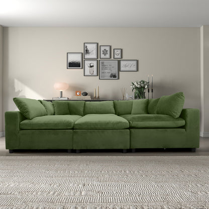 Hayward Olive Sectional Sofa by HouseOfZazla, olive-green upholstery on Tampa Home & Garden Store