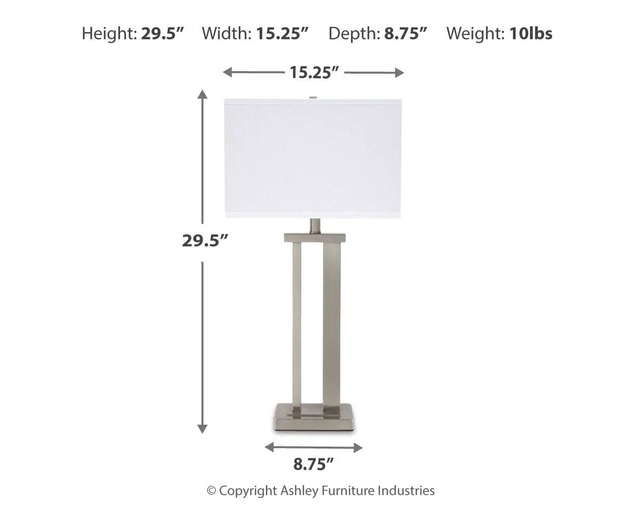 Aniela Metal Table Lamp Set of 2 Silver Finish