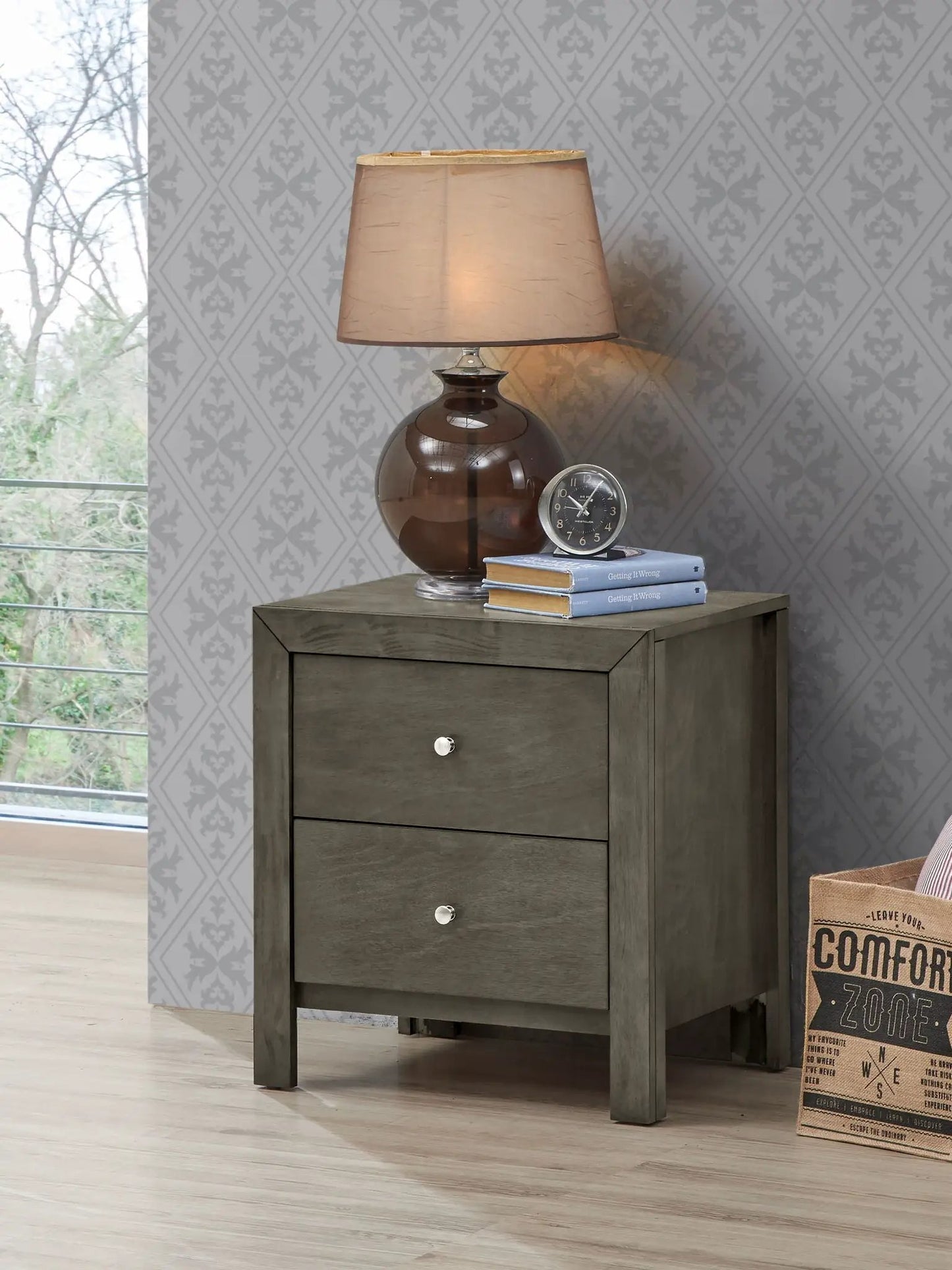 Charming Nightstand with Drawers, Modern Wood