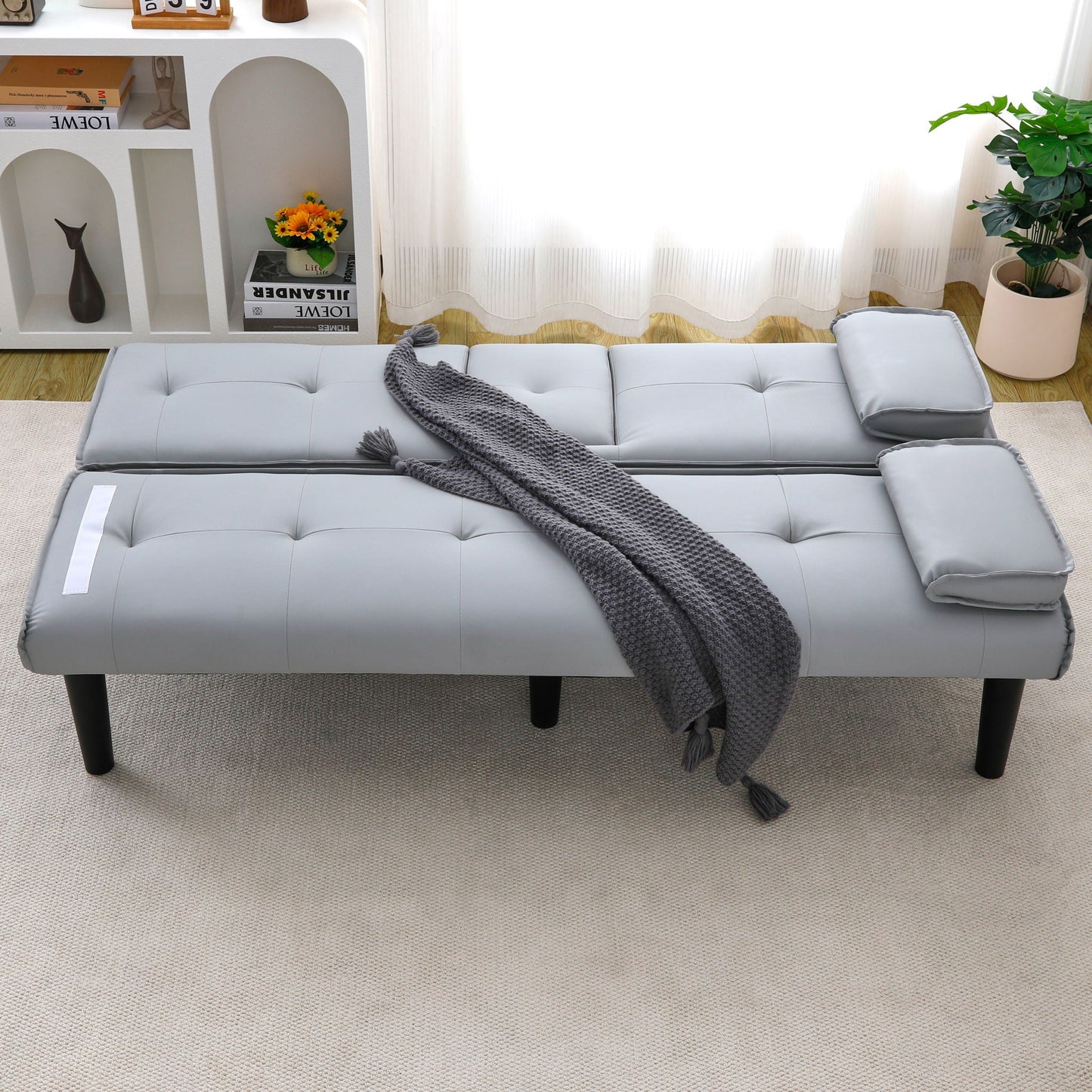 Compact Foldable Sofa Bed and Cup Holder